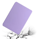 For Samsung Galaxy Tab A7 10.4 T500 Dual-Folding Horizontal Flip Tablet Leather Case with Holder & Sleep / Wake-up Function(Light Purple)
