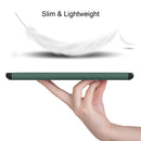 For Samsung Galaxy Tab A7 Lite 8.4 T220/T225 Dual-Folding Horizontal Flip Tablet Leather Case with Holder (Dark Green)