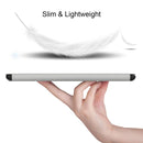 For Huawei MediaPad M5 Lite 10.1 Dual-Folding Horizontal Flip Tablet Leather Case with Holder & Sleep / Wake-up Function(Grey)