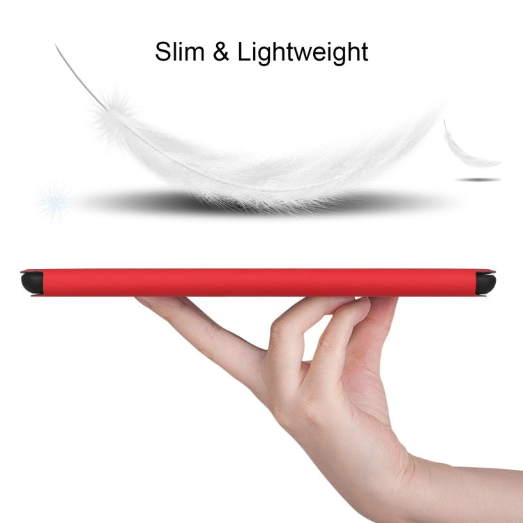For Huawei MediaPad T5 10 Dual-Folding Horizontal Flip Tablet Leather Case with Holder(Red)