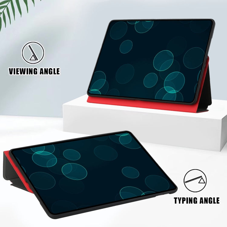 For Huawei MediaPad T5 10 Dual-Folding Horizontal Flip Tablet Leather Case with Holder(Red)