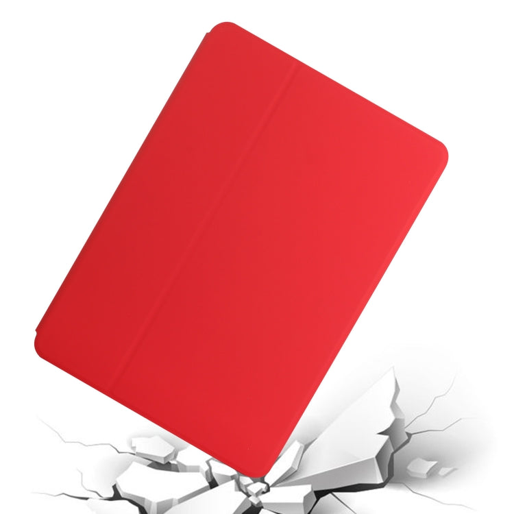 For Huawei MediaPad T5 10 Dual-Folding Horizontal Flip Tablet Leather Case with Holder(Red)