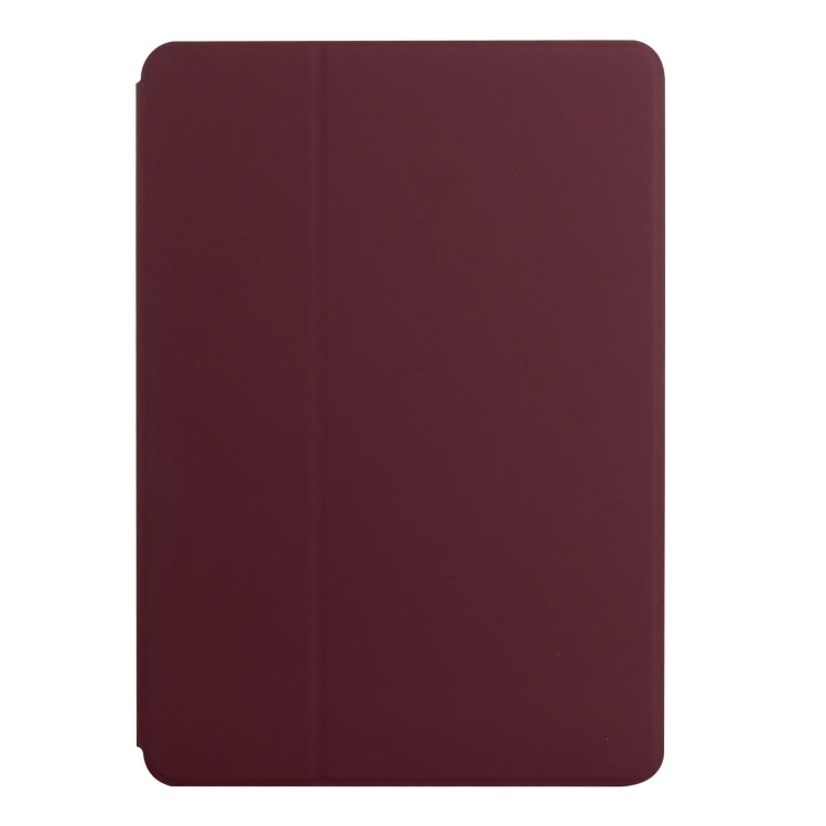 For Huawei MediaPad T5 10 Dual-Folding Horizontal Flip Tablet Leather Case with Holder(Wine Red)