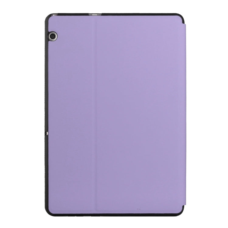 For Huawei MediaPad T5 10 Dual-Folding Horizontal Flip Tablet Leather Case with Holder(Light Purple)
