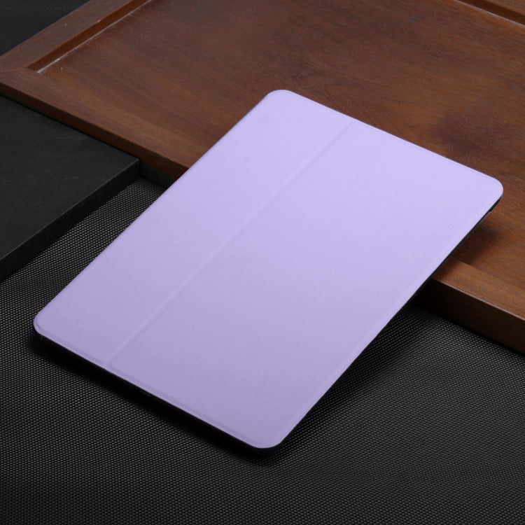 For Huawei MediaPad T5 10 Dual-Folding Horizontal Flip Tablet Leather Case with Holder(Light Purple)