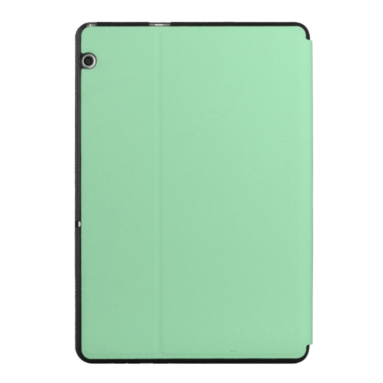 For Huawei MediaPad T5 10 Dual-Folding Horizontal Flip Tablet Leather Case with Holder(Mint Green)