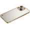 Metal Frame Frosted PC Shockproof Phone Case For iPhone 13 mini(Gold)