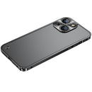 Metal Frame Frosted PC Shockproof Phone Case For iPhone 13(Black)