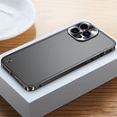 Metal Frame Frosted PC Shockproof Phone Case For iPhone 13 Pro(Black)
