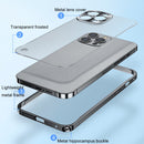 Metal Frame Frosted PC Shockproof Phone Case For iPhone 13 Pro(Ocean Blue)