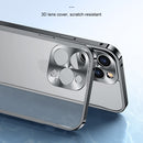 Metal Frame Frosted PC Shockproof Phone Case For iPhone 13 Pro Max(Gold)