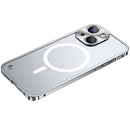 Metal Frame Frosted PC Shockproof Magsafe Case For iPhone 13 mini(Silver)
