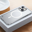 Metal Frame Frosted PC Shockproof Magsafe Case For iPhone 13 mini(Silver)