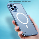 Metal Frame Frosted PC Shockproof Magsafe Case For iPhone 13 mini(Ocean Blue)