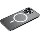 Metal Frame Frosted PC Shockproof Magsafe Case For iPhone 13 Pro(Black)