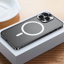 Metal Frame Frosted PC Shockproof Magsafe Case For iPhone 12 Pro Max(Black)