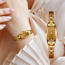 OLEVS 5501 Diamond Small Dial Tungsten Steel Bracelet Quartz Watch for Ladies(Gold)