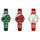 JIN SHI DUN 8825 Love Heart Digital Pattern Round Diamond Dial Quartz Couple Watch(Vintage Green)