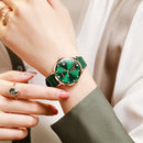 JIN SHI DUN 8825 Love Heart Digital Pattern Round Diamond Dial Quartz Couple Watch(Vintage Green)