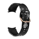 For Samsung Galaxy Watch4 / Watch4 Classic Silicone Printing Watch Band(Grey Flowers)