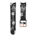 For Samsung Galaxy Watch4 / Watch4 Classic Silicone Printing Watch Band(Grey Flowers)