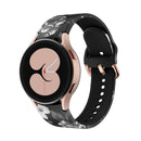 For Samsung Galaxy Watch4 / Watch4 Classic Silicone Printing Watch Band(Grey Flowers)
