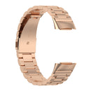 For Fitbit Charge 5 Three-bead Stainless Steel Watch Band(Rose Gold)