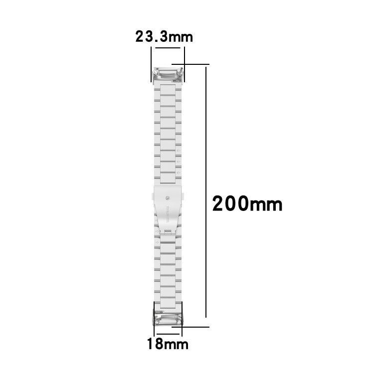 For Fitbit Charge 5 Three-bead Stainless Steel Watch Band(Black)