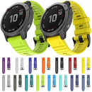 For Garmin Fenix 6X 26mm Silicone Smart Watch Watch Band(Cyan)