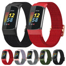 For Fitbit Charge 5 Elastic Nylon Braid Watch Band(Seashell)