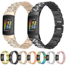 For Fitbit Charge 5 Diamond Stainless Steel Watch Band(Silver)