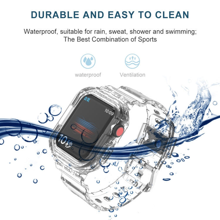 Glacier Transparent TPU Integrated Watch Band Watch Band For Apple Watch Series 7 41mm(Transparent)
