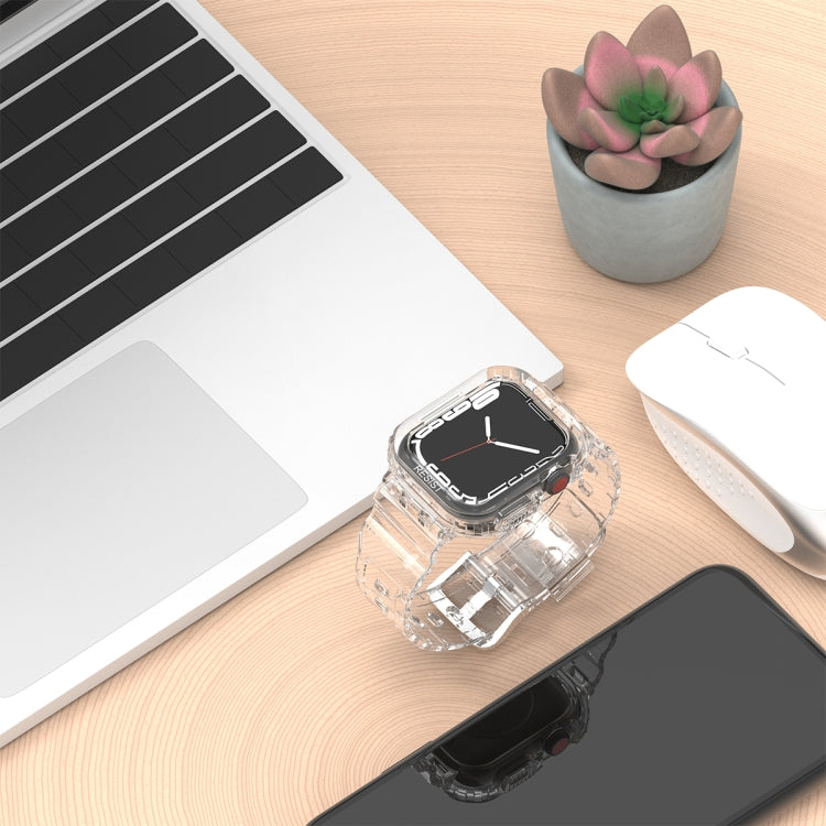 Glacier Transparent TPU Integrated Watch Band Watch Band For Apple Watch Series 7 41mm(Transparent)
