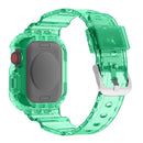 Glacier Transparent TPU Integrated Watch Band Watch Band For Apple Watch Series 7 45mm(Transparent Green)