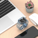 Glacier Transparent TPU Integrated Watch Band Watch Band For Apple Watch Series 7 45mm(Transparent Blue)