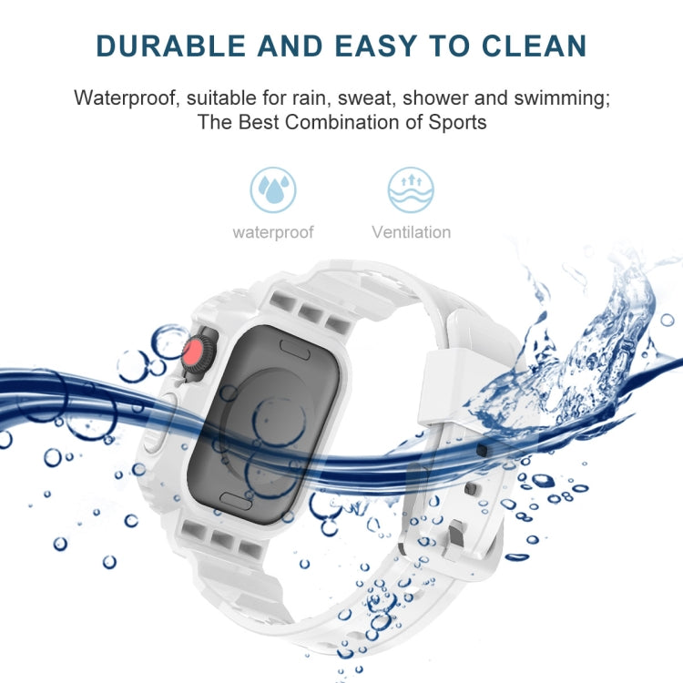 Glacier Transparent TPU Integrated Watch Band Watch Band For Apple Watch Series 7 45mm (White)