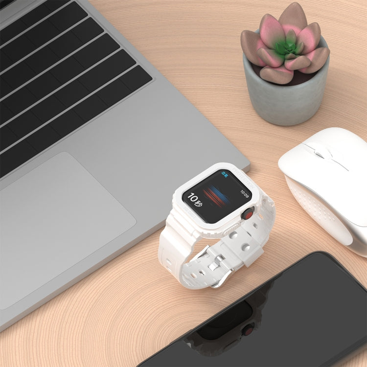 Glacier Transparent TPU Integrated Watch Band Watch Band For Apple Watch Series 7 45mm (White)