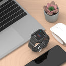 Glacier Transparent TPU Integrated Watch Band Watch Band For Apple Watch Series 7 45mm (Black)