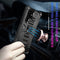 For Samsung Galaxy S22 Ultra 5G Armor Shockproof TPU + PC Magnetic Protective Phone Case with Holder(Black)