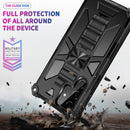 For Samsung Galaxy S22 Ultra 5G Armor Shockproof TPU + PC Magnetic Protective Phone Case with Holder(Black)