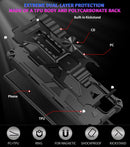 For Samsung Galaxy S22 Ultra 5G Armor Shockproof TPU + PC Magnetic Protective Phone Case with Holder(Black)