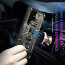 For Samsung Galaxy S22 Ultra 5G Camouflage Armor Shockproof TPU + PC Magnetic Protective Phone Case with Holder(Army Green)