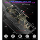 For Samsung Galaxy S22 Ultra 5G Camouflage Armor Shockproof TPU + PC Magnetic Protective Phone Case with Holder(Army Green)