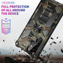 For Samsung Galaxy S22 Ultra 5G Camouflage Armor Shockproof TPU + PC Magnetic Protective Phone Case with Holder(Army Green)