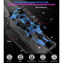 For Samsung Galaxy S22 Ultra 5G Camouflage Armor Shockproof TPU + PC Magnetic Protective Phone Case with Holder(Dark Blue)