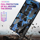 For Samsung Galaxy S22 Ultra 5G Camouflage Armor Shockproof TPU + PC Magnetic Protective Phone Case with Holder(Dark Blue)