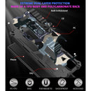 For Samsung Galaxy S22 Ultra 5G Camouflage Armor Shockproof TPU + PC Magnetic Protective Phone Case with Holder(Light Blue)