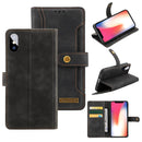 Copper Buckle Horizontal Flip Leather Phone Case with Holder & Card Slots & Wallet For iPhone X / XS(Black)