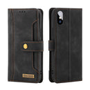 Copper Buckle Horizontal Flip Leather Phone Case with Holder & Card Slots & Wallet For iPhone X / XS(Black)