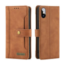 Copper Buckle Horizontal Flip Leather Phone Case with Holder & Card Slots & Wallet For iPhone X / XS(Brown)